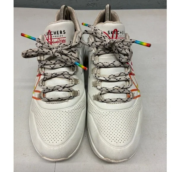Skechers Uno Floating Love Sneakers Women's White Hearts Rainbow Casual Shoes 9 - Picture 4 of 16